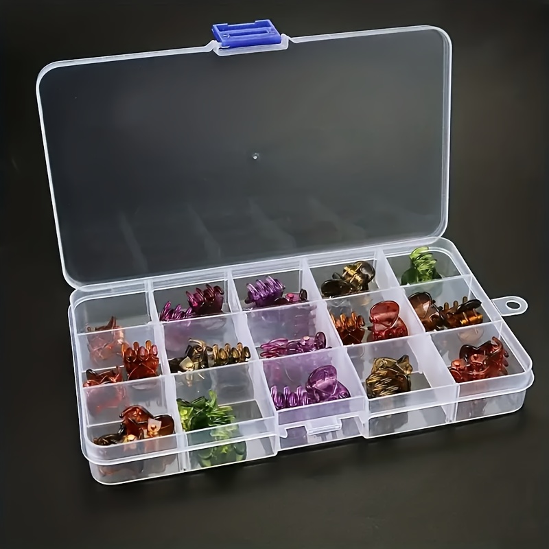 4pcs Bead Storage Boxes with 10 Fixed Grids, Craft Organizer